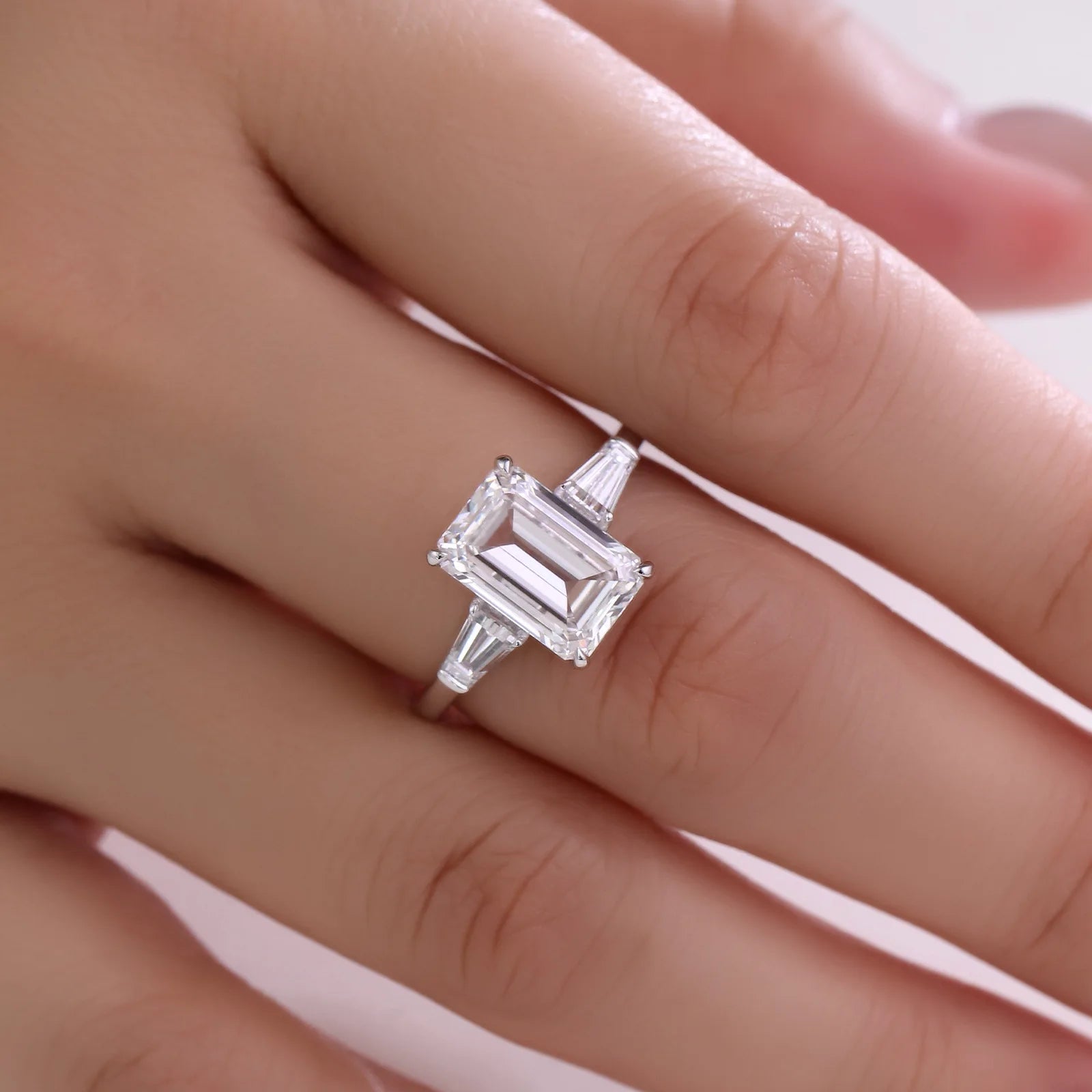 Excellent Radiant Cut D Color Pass Diamond Test Moissanite Ring for Women Fine Jewelry Halloween decoration Party Jewelr festival gifts Unique jewelry TAVEN System LLC