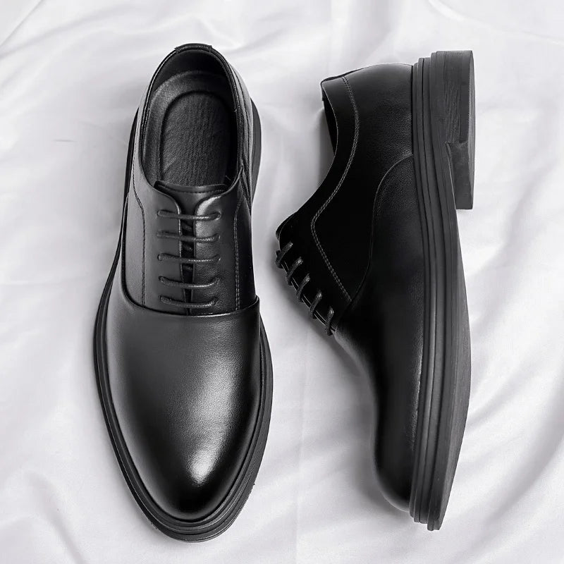 Business Men Oxford Leather  Elevator Shoes Lift Sole Man Height Increase  Insole 6CM  Office Daily Life British TAVEN System LLC