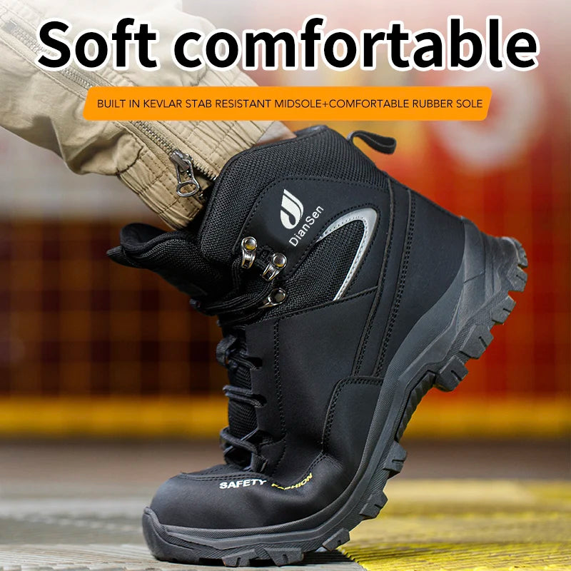 Mens Safety Shoes With Steel Toe Waterproof Boots Puncture Proof Anti-smash Mens Outdoor Work Sneakers Construction Work Shoes TAVEN System LLC