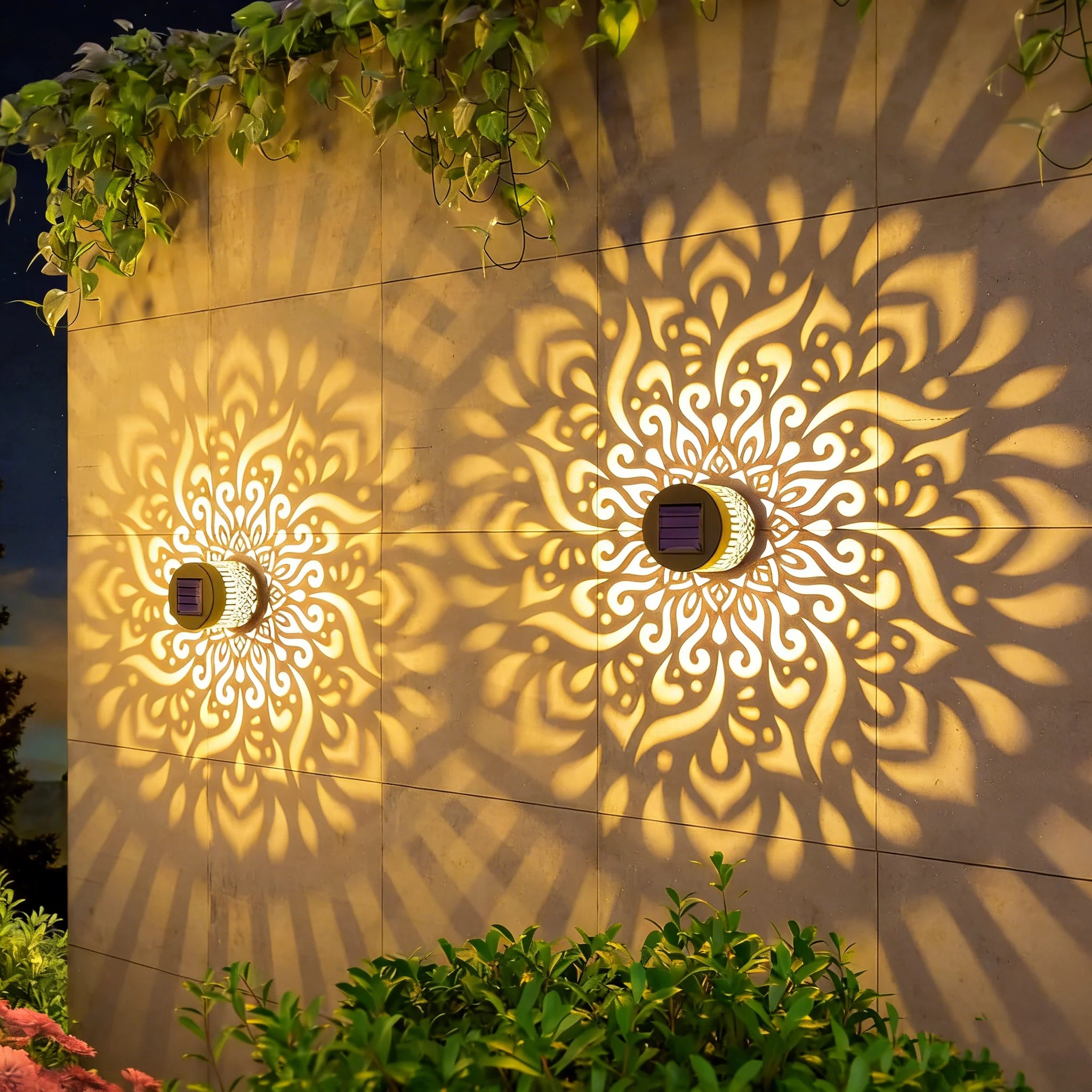 Solar sunflower projector LED wall light for outdoor garden décor