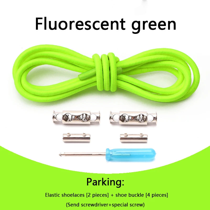 1 Pair No tie Shoelaces For Sneakers Elastic Shoelace Metal Spring Lock Man And Woman Shoe Accessories Lazy Shoe Laces 100cm TAVEN System LLC
