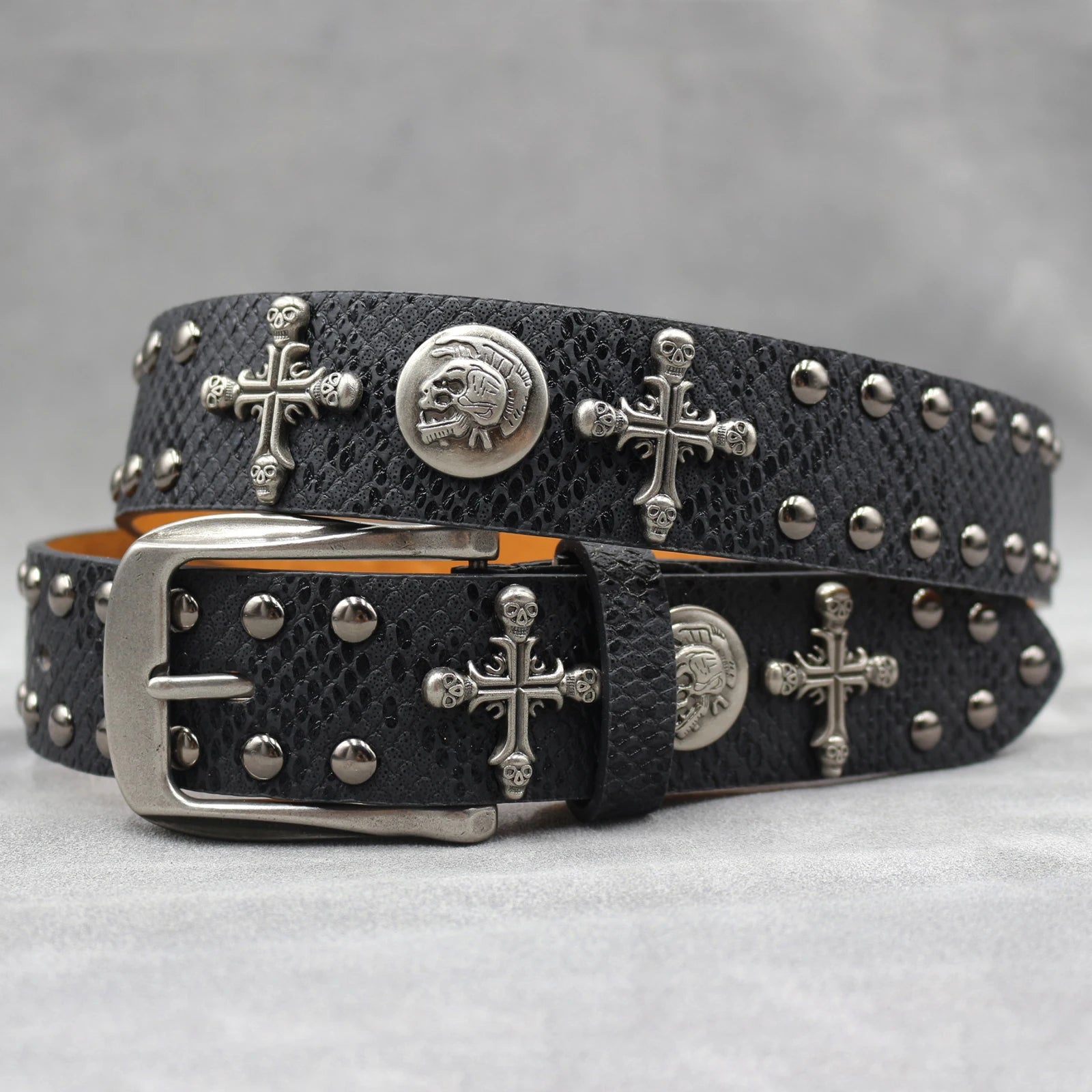 Rivet PU  Leather men's belt Fashion alloy belts Buckle luxury brand jeans belts for men business belt female belt TAVEN System LLC