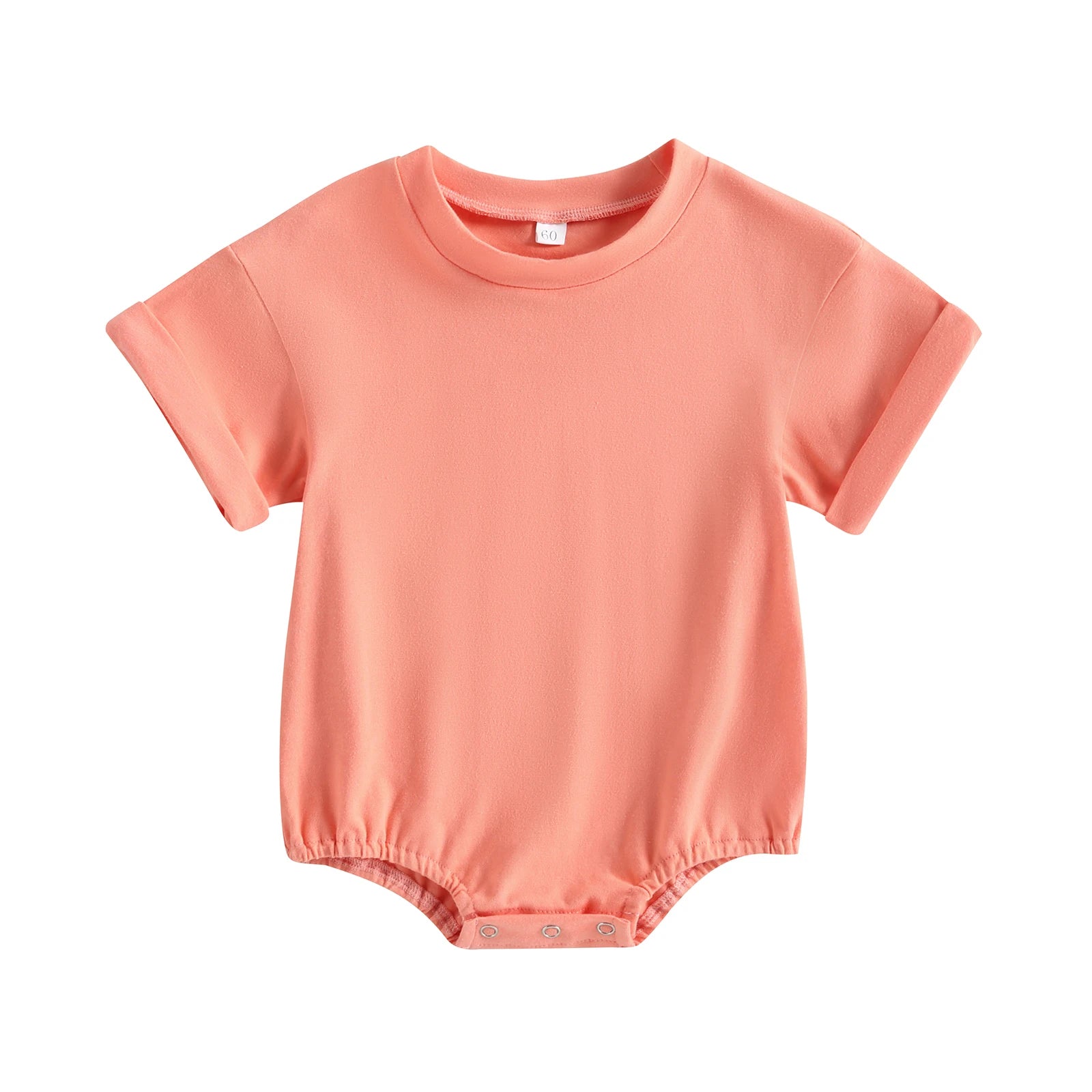 Baby Solid Color Short Sleeve Cotton Blend Romper Outfit