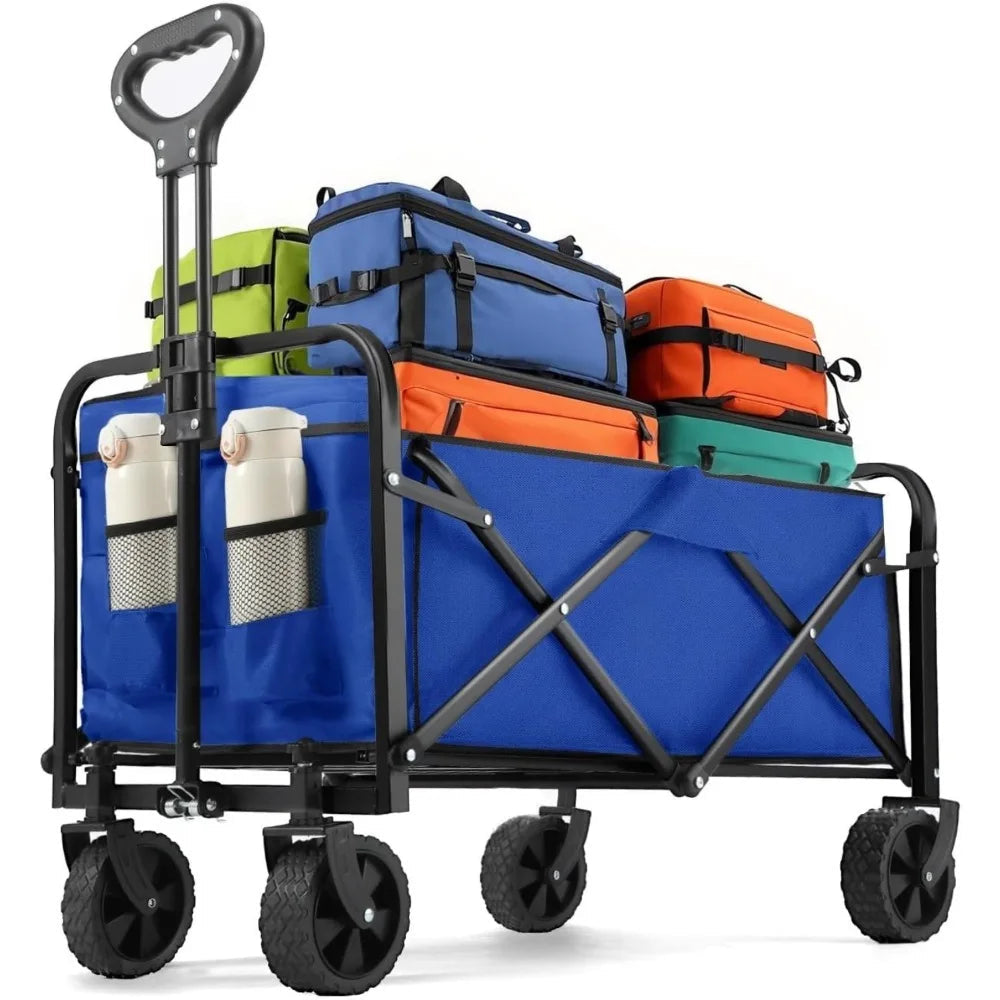 Collapsible foldable wagon cart with all terrain wheels for beach