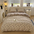 3pcs Vintage Floral Duvet Cover Set with 2 Pillowcases Soft Queen Size Bedding Set With Buttons For Girls Bedroom Decor TAVEN System LLC