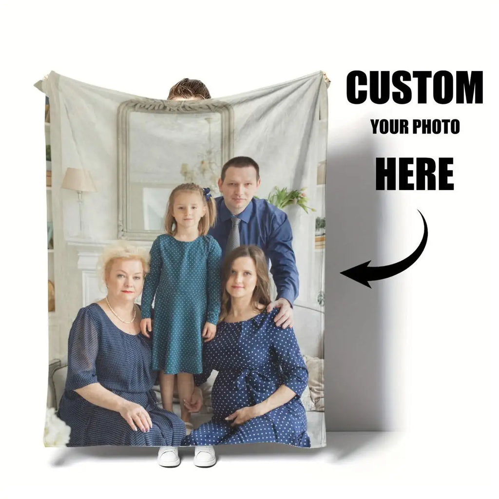 1Pc Custom Photo Blanket,Custom Flannel Blanket with Photo,Custom Picture Blanket,Custom Photo Blanket for Home,Custom Image TAVEN System LLC
