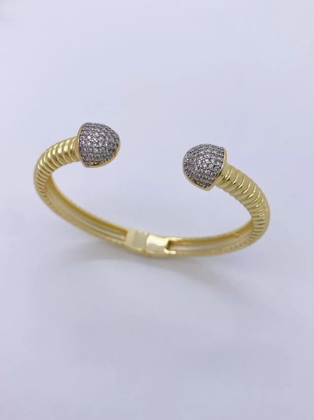 5PCS, Fashion Geometric Bracelet Bangles & Rings Open Design 18k Gold Plated Jewelry Gift For Girls
