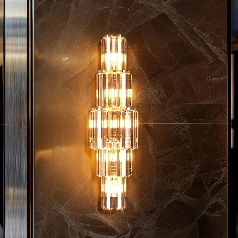 LUVODI Modern Crystal Wall Lamp 3-Layer Wall Crystal Sconce Light E14 Led Corn Lights TAVEN System LLC