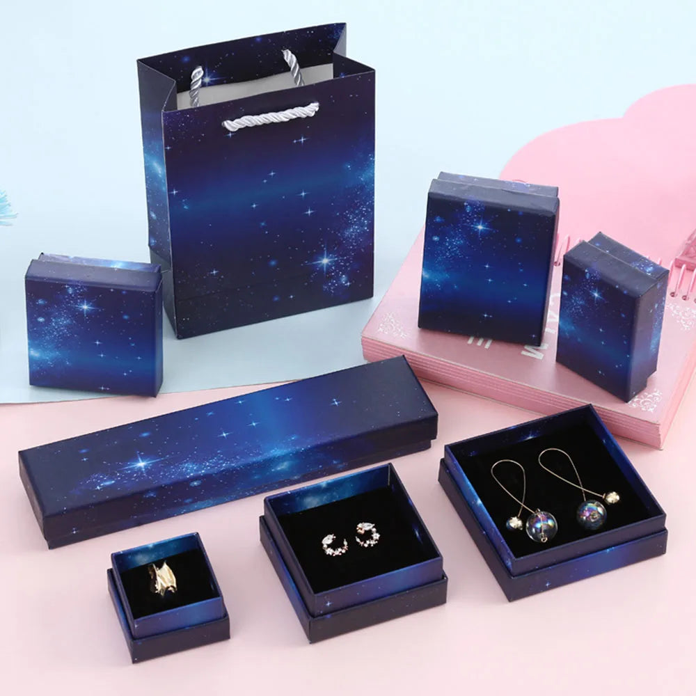 12pcs/ lot Simple Box Earnail Rings Earrings Bracelet Necklace Gray Black Paper Jewellry Display Case Jewelry Organizer Boxes TAVEN System LLC