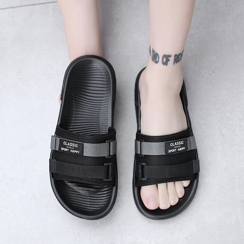 Summer New Men's Slippers Outdoor Beach Sandals Mens Lightweight Slides Men Casual Shoes Flip-flops Home Slippers Beach Sandals TAVEN System LLC