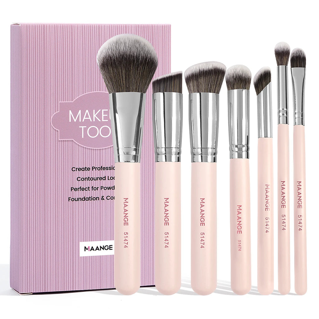 MAANGE 7PCS Makeup Brush Set Foundation Concealer Eyeshadow Makeup Brush for Liquid Cream Soft Dense Cosmetic Makeup Beauty Tool TAVEN System LLC