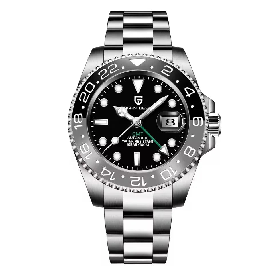 PAGANI DESIGN 2026 40MM Luxury Men GMT Automatic Machinery Watch Ceramic Bezel Jubilee Strap Sapphire Waterproof Watches for men - TAVEN System LLC