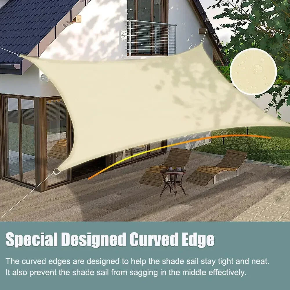Waterproof outdoor shade sail canopy for patio garden and camping