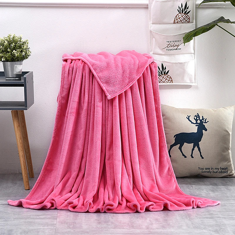 Soft Warm Blankets For Beds Winter Warm Coral Velvet Solid Sofa Cover Bedspread Winter Plaid Blankets Winter Sheet Bedspread TAVEN System LLC