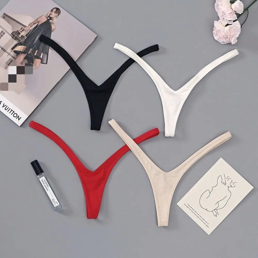 Innovative Deep V Look Thong Panties Cotton Equipped with A Sophisticated Women Briefs Comfortable Solid Color Low Waist Bikini TAVEN System LLC