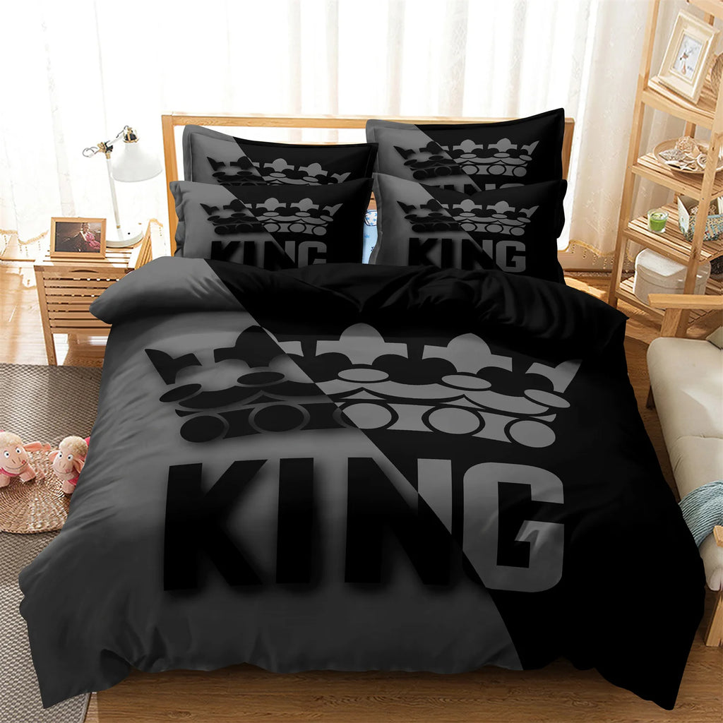 3pcs King &Queen Size Bed Pattern Down Duvet Cover Set Soft and Comfortable Bedroom and Dormitory Decoration Bedding Set TAVEN System LLC