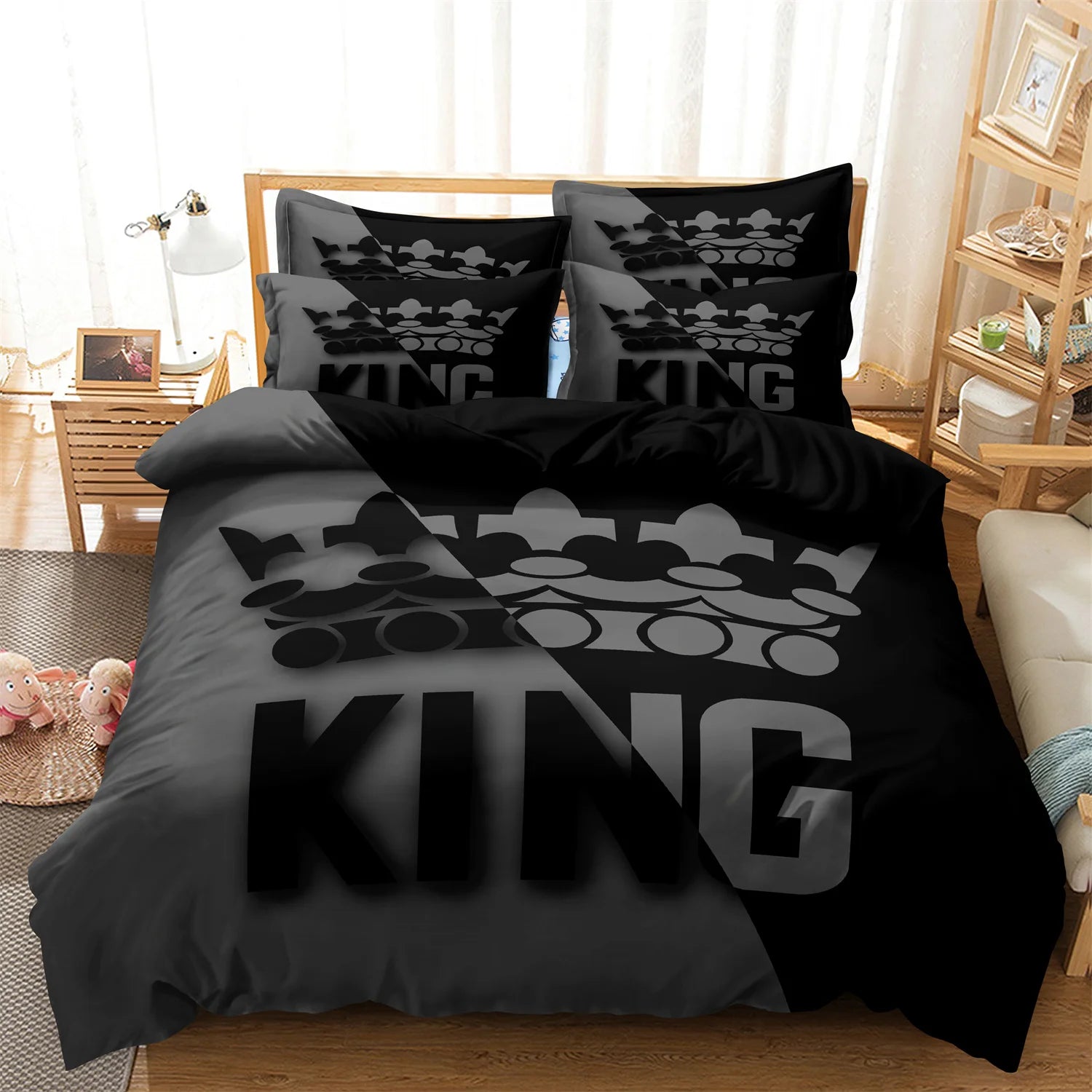 3pcs King &Queen Size Bed Pattern Down Duvet Cover Set Soft and Comfortable Bedroom and Dormitory Decoration Bedding Set TAVEN System LLC