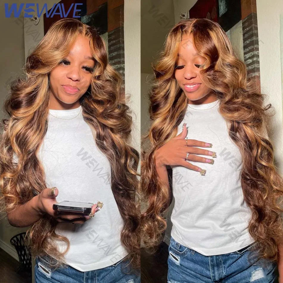 Stretched Length: 18inches, Hair Color: #24, Density: 190%, Ships From: CHINA - Highlight Wig Human Hair Blonde Body Wave 13X6 Hd Lace Frontal Wigs Hd Lace Wig 13X6 Human Hair 13X4 Lace Front Human Hair Wig Taven