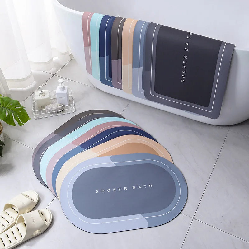 Absorbent Bathroom Bath Mat Anti-slip Shower Rug Diatom Ooze Bath Mats Kitchen Entrance Doormats Home Floormat Bathtub Carpet TAVEN System LLC