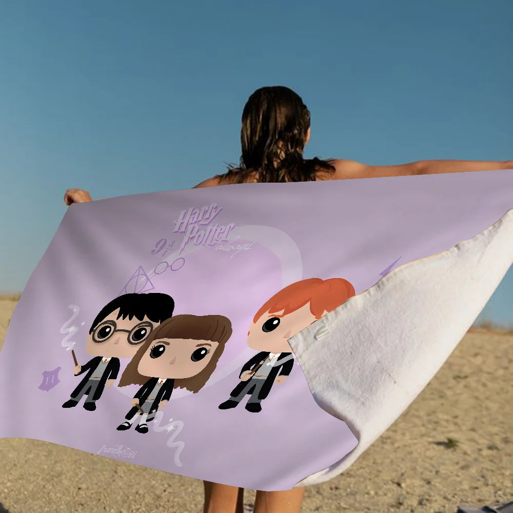 Boys-potter-Harries Logo Beach Towel Cartoon Cute Summer Large Bath Pool Beach Towel Microfiber Absorbent for Swimming Travel TAVEN System LLC