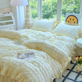 Korean Princess Style Lace Ruffles Bedding Set Skin-friendly Soft Seersucker Duvet Cover Set Bed Sheet Or Bed Skirt Pillowcases TAVEN System LLC