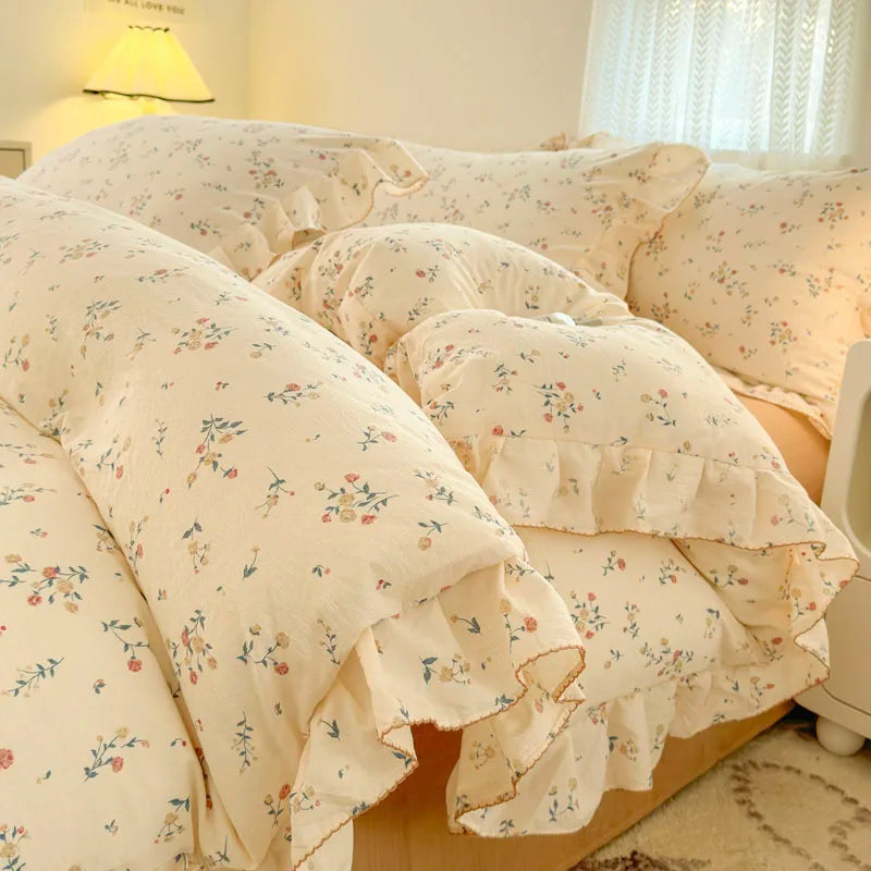 Bonenjoy Lace Duvet Cover Printed Home Quilts Cover Ruffles Comforter Covers Adults Kids Room Bedding (Pillowcase Need Order) TAVEN System LLC