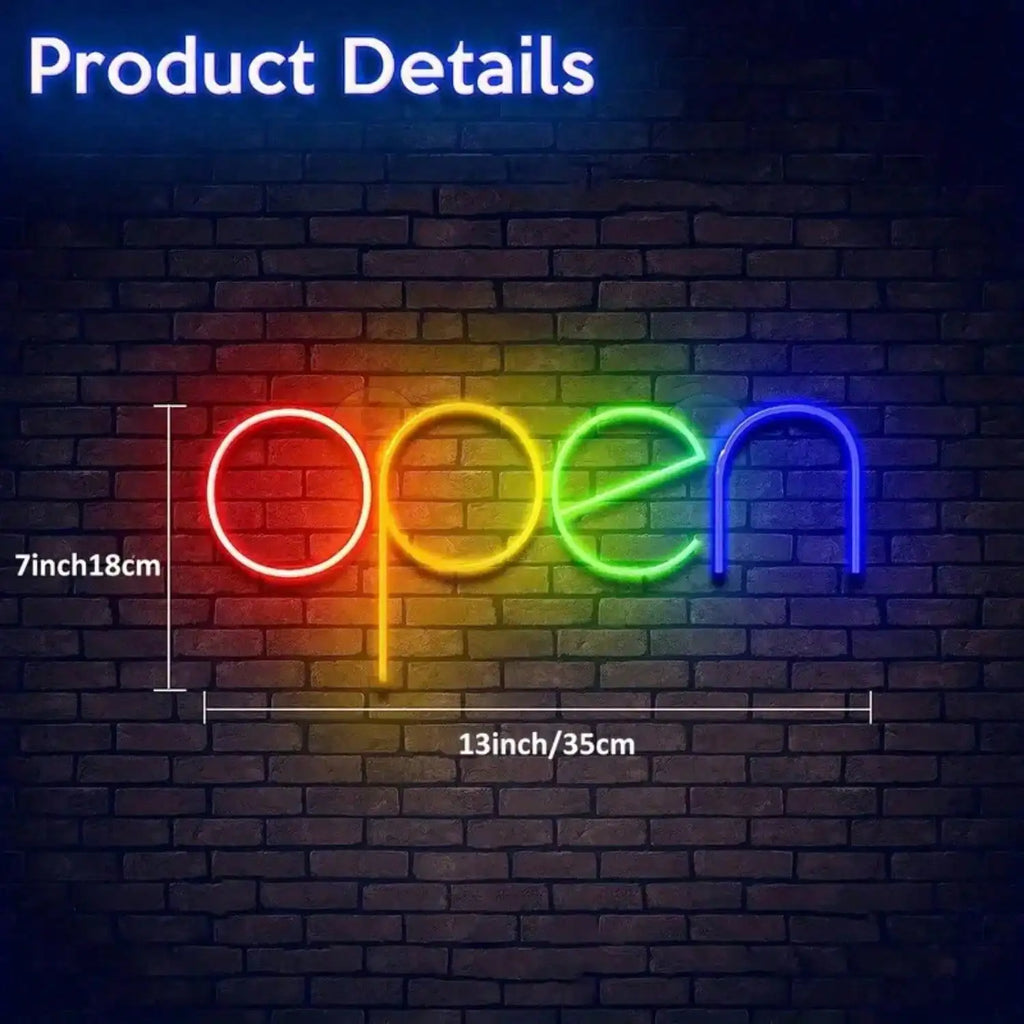 OPEN LED Neon Sign, 10-Level Dimmable USB Powered Energy Saving Business Light, Decor for Restaurants, Bars, Cafes, Hotels & Supermarkets Indoor Outdoor Shop Display TAVEN System LLC