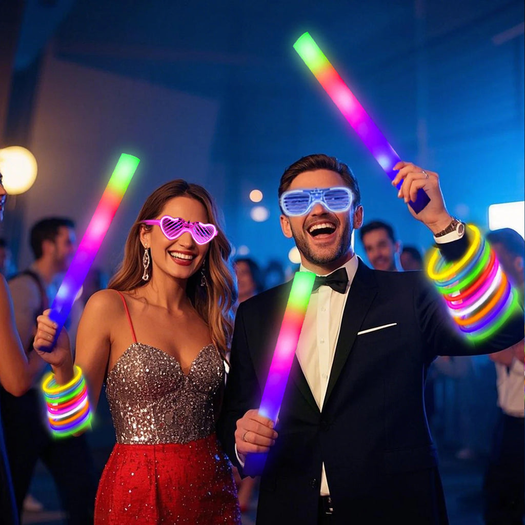 168pcs/Set Glow Party Kit, including 12 LED Glasses, 16 Foam Glow Sticks, 40 Finger Lights, 100 Glow Sticks, suitable for weddin TAVEN System LLC