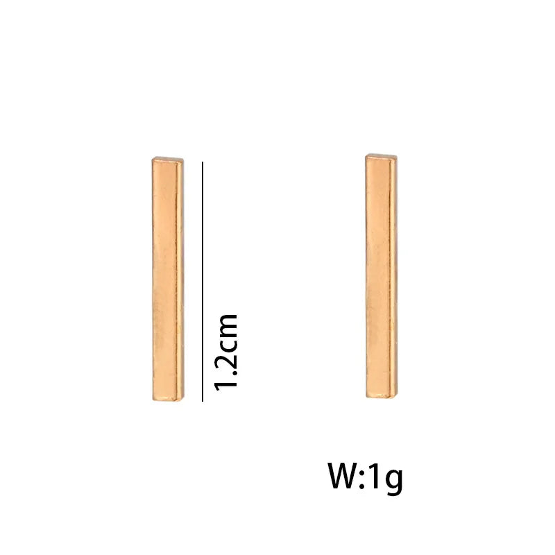 2024 Fashion Gold/Black Color Punk Simple T Bar Earrings For Women Ear Stud  Fine Jewelry Geometry Brincos Bijoux TAVEN System LLC