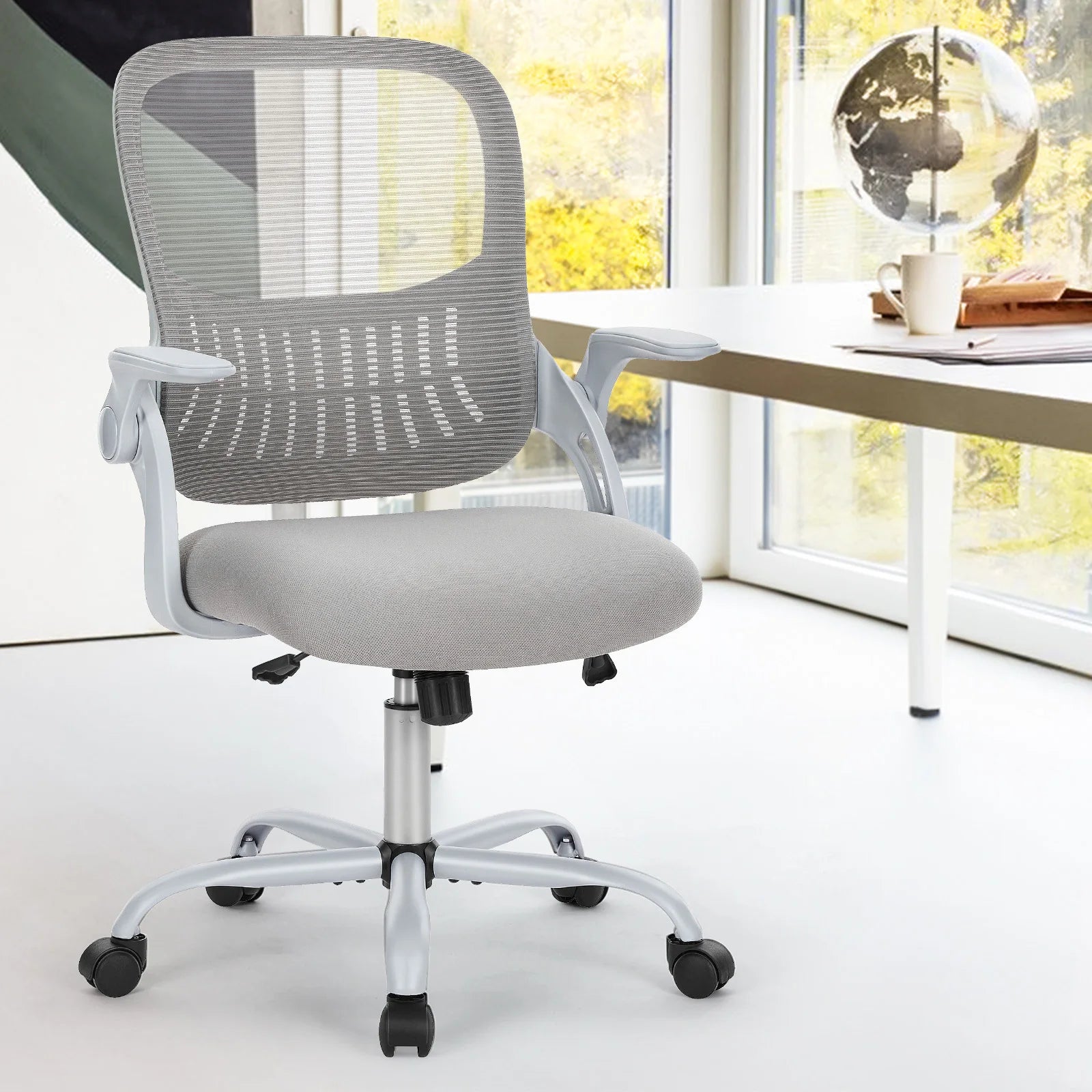 JHK Ergonomic Mesh Office Chair with Flip-Up Arms and Wheels TAVEN System LLC
