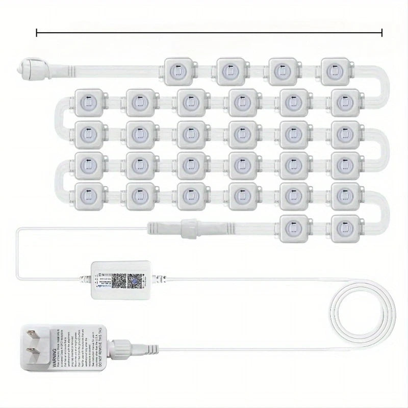 MIMIRGB Eaves Lights Permanent Outdoor LED Light String Strip APP Smart DlY Auto Scene Lighting Effects Christmas Holidays Decor TAVEN System LLC