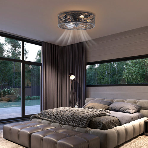 18 Inch Fan Pendant Light Black - Without Light Source E27 * 4 for Living Rooms, Restaurants, Bedrooms Foyers, Farmhouses, Bars TAVEN System LLC