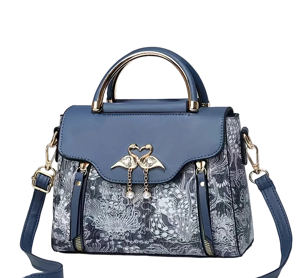 Women Printed PU Leather Shoulder Bag Crossbody Satchel Handbag TAVEN System LLC