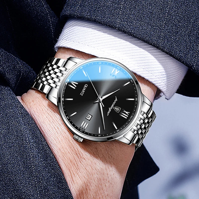 POEDAGAR Luxury Sports Men's Wristwatch Stainless Steel Waterproof Date Man Watch High Quality Casual Fashion Quartz Men Watches - TAVEN System LLC