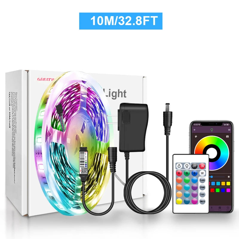 LED Strip Lights RGB 5050 LED Strips Bluetooth APP Control Color Changing DC 12V 30LEDS/M Per Meter For Bedroom Room Kitchen Bar TAVEN System LLC