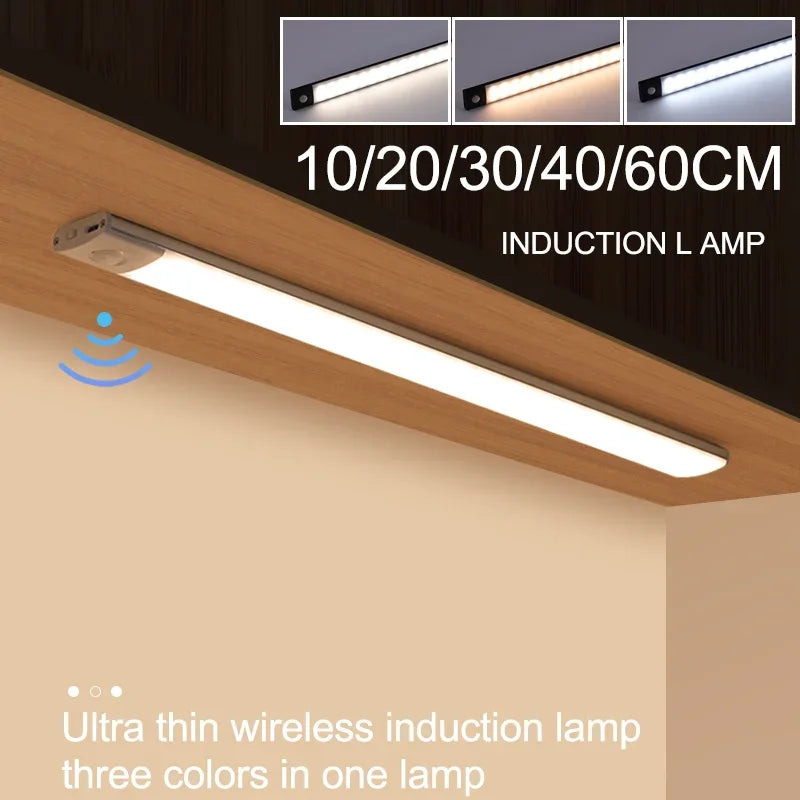 1pc Wireless Rechargeable LED Motion Sensor Cabinet Light - Ideal for Closet, Kitchen, Wardrobe, Stairs - Battery Operated Night TAVEN System LLC