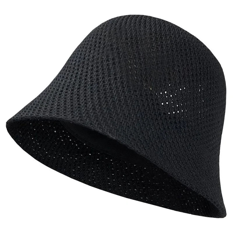 Women Summer Hollow Out Bucket Hat Breathable Beach Sun Cap