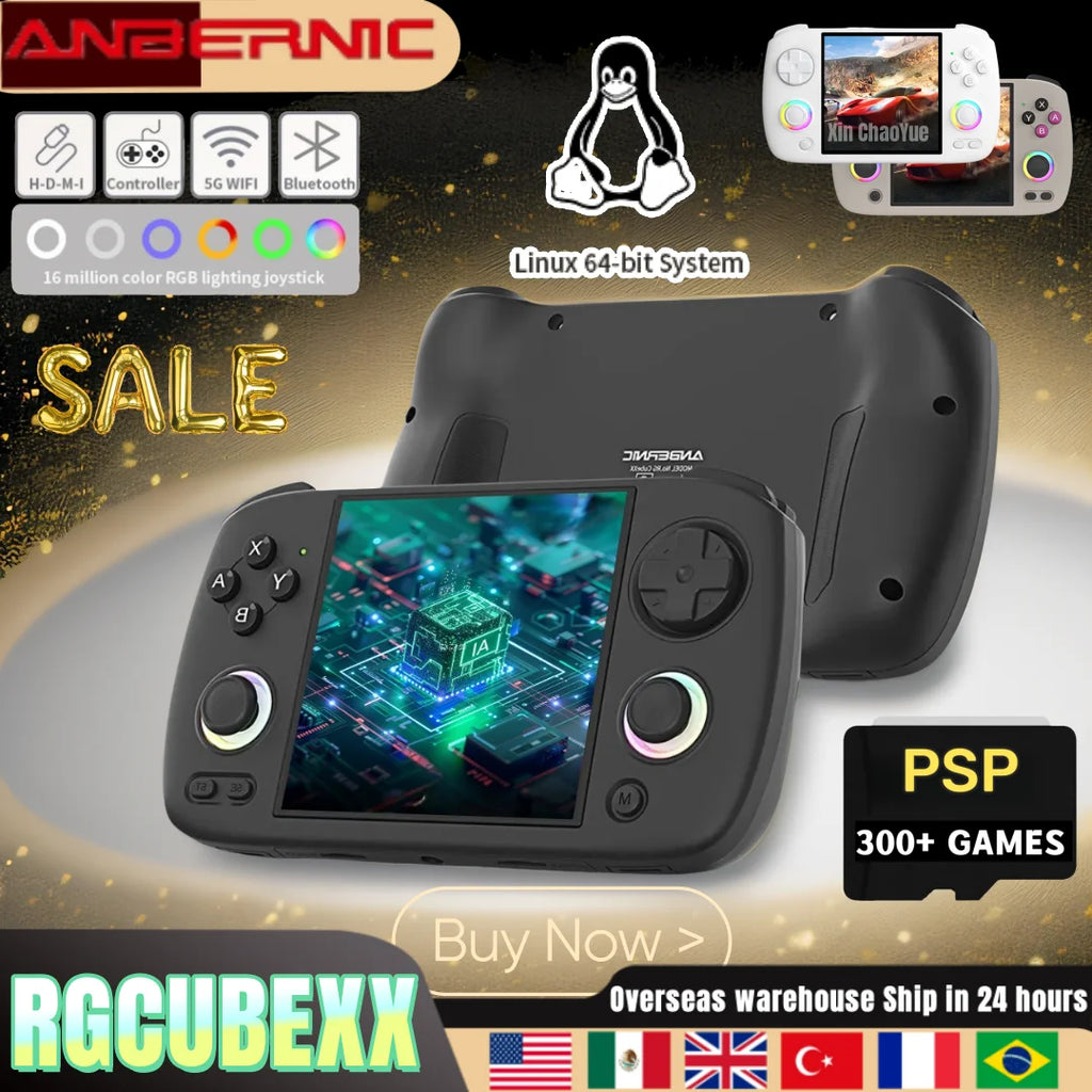 ANBERNIC RG CubeXX Retro Handheld Games Console Linux RGB Joystick Video Gaming Player Supports WIFI HD TV Connection RG Cube XX TAVEN System LLC