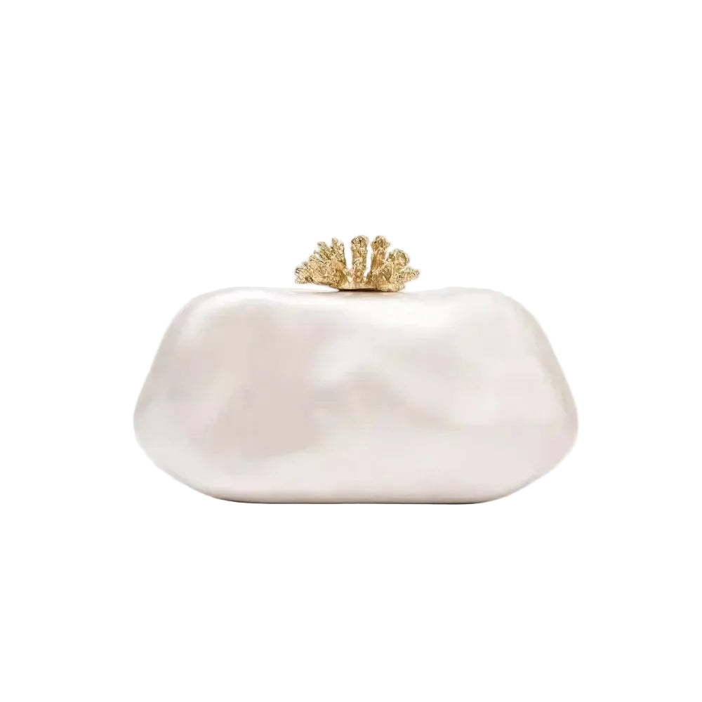 Shell Pearl Clutch Bag Women Acrylic Wedding Evening Party Handbag TAVEN System LLC