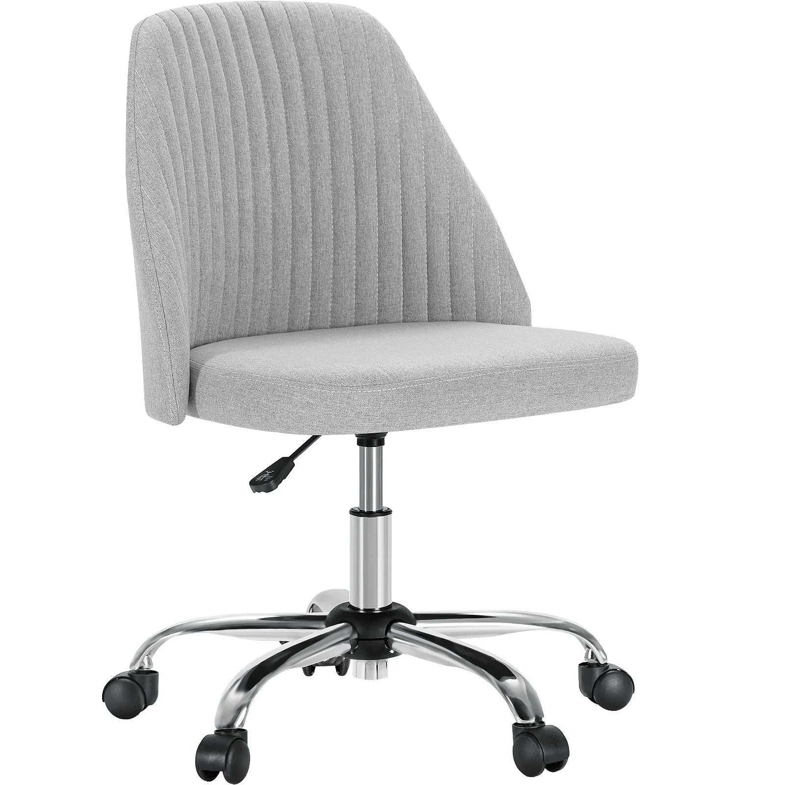 JHK Armless Fabric Office Chair with Wheels Height Adjustable TAVEN System LLC