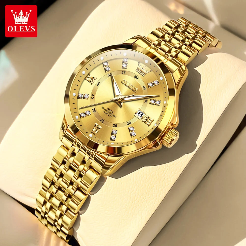 OLEVS 3620 Women Watch Luxury Brand Diamond Quartz Watch Fashion Automatic Calendar Waterproof Women Watch Bracelet Set Reloj TAVEN System LLC
