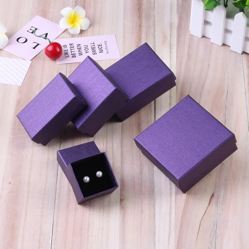 12pcs/ lot Simple Box Earnail Rings Earrings Bracelet Necklace Gray Black Paper Jewellry Display Case Jewelry Organizer Boxes TAVEN System LLC