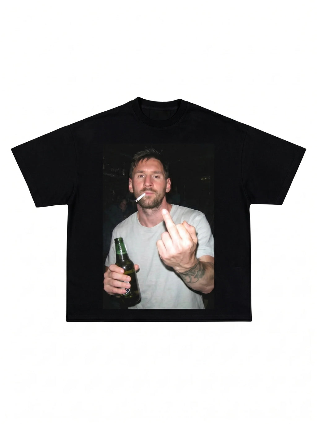 Lionel Messi "Off-Duty Fun" Graphic 100% Cotton Short-Sleeve T-Shirt – Printed Graphic Tee, Hip-Hop Style (Perfect Gift for Fans) – New Summer Release TAVEN System LLC