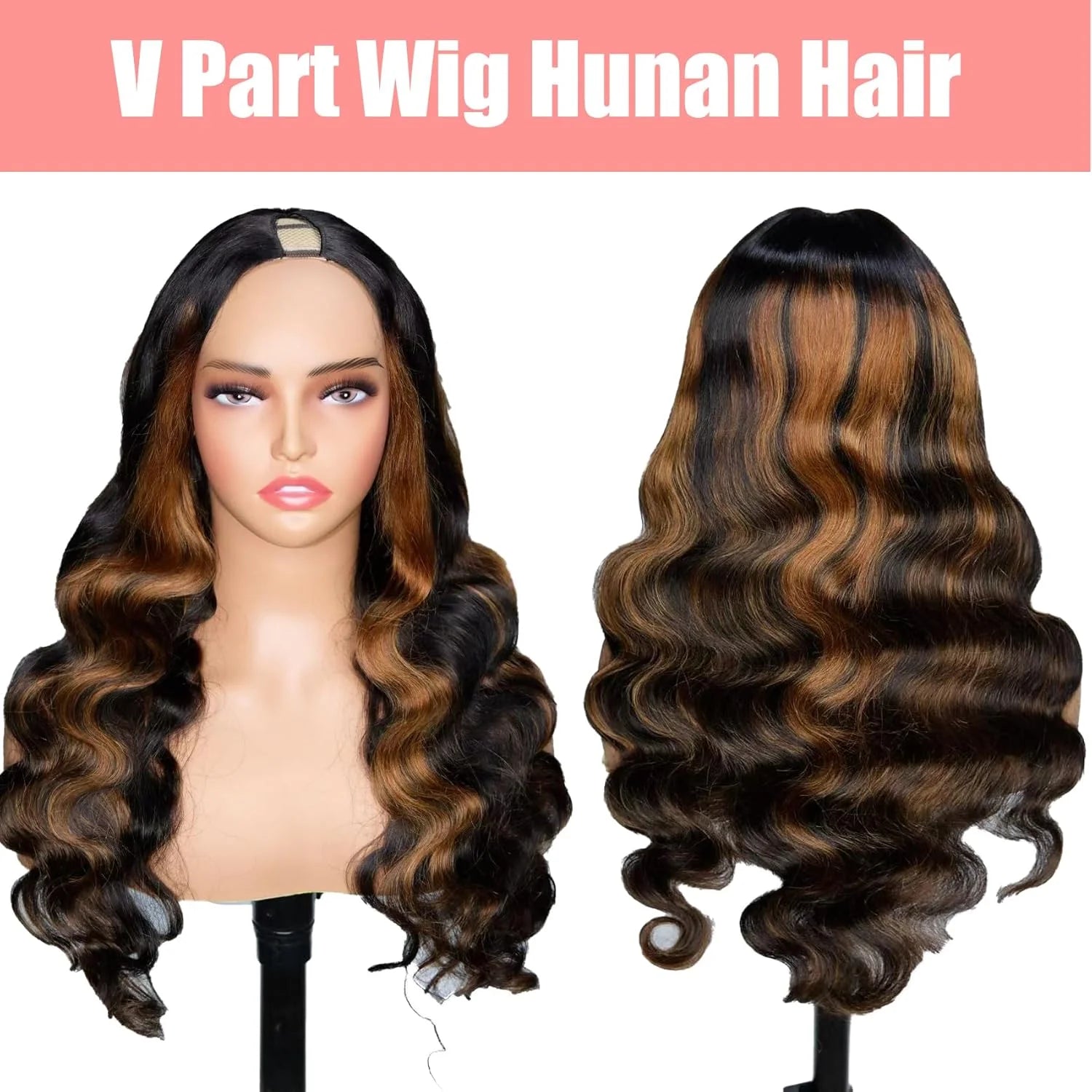 Highlight Body Wave V Part Human Hair Wig