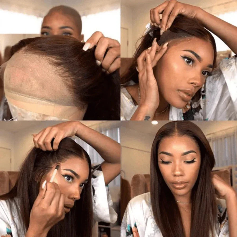 Enivuoso chocolate brown straight lace front wig