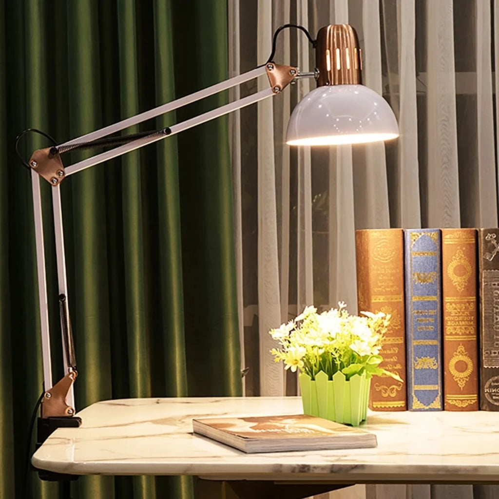 ED Studio Desk Lamp Vintage Portable Lamps With Clamp Book Reading Folding Writing Study Light Fixture  Nail Manicure Table TAVEN System LLC