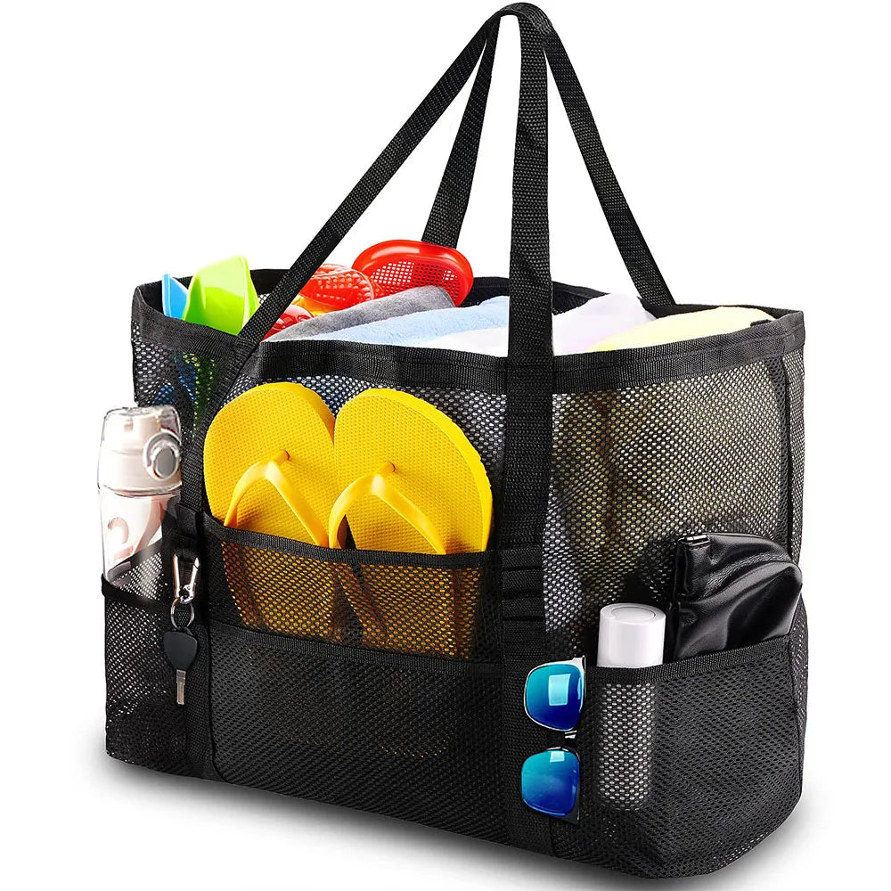 Large Mesh Beach Bag Waterproof Sandproof Travel Tote Bag TAVEN System LLC