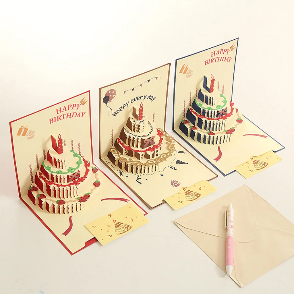 Birthday Greeting Cards 3D Pop Up Gift Card Gift Cards with Envelope Wedding Decorations for Tables TAVEN System LLC