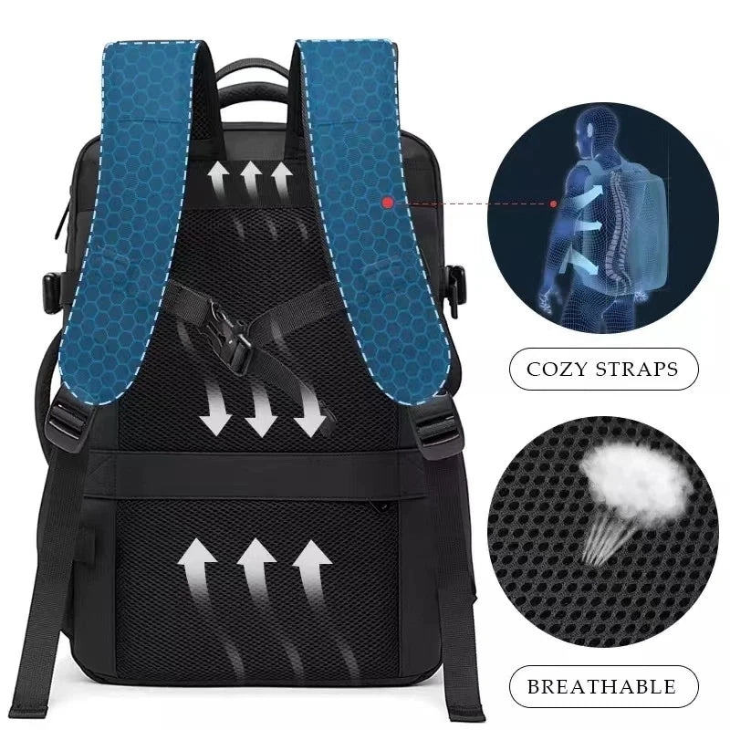 BANGE Expandable Travel Laptop Backpack USB Business Waterproof Bag TAVEN System LLC