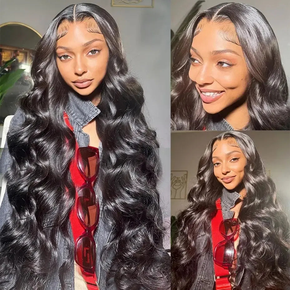 Color: Natural Color, Ships From: CHINA, Stretched Length: 16inches, Density: 150% - 13x4 13x6 Transparent Body Wave Wig Pre Plucked Glueless 4x4 HD Lace Closure Wigs For Women Brazilian Lace Front Human Hair Wig Taven
